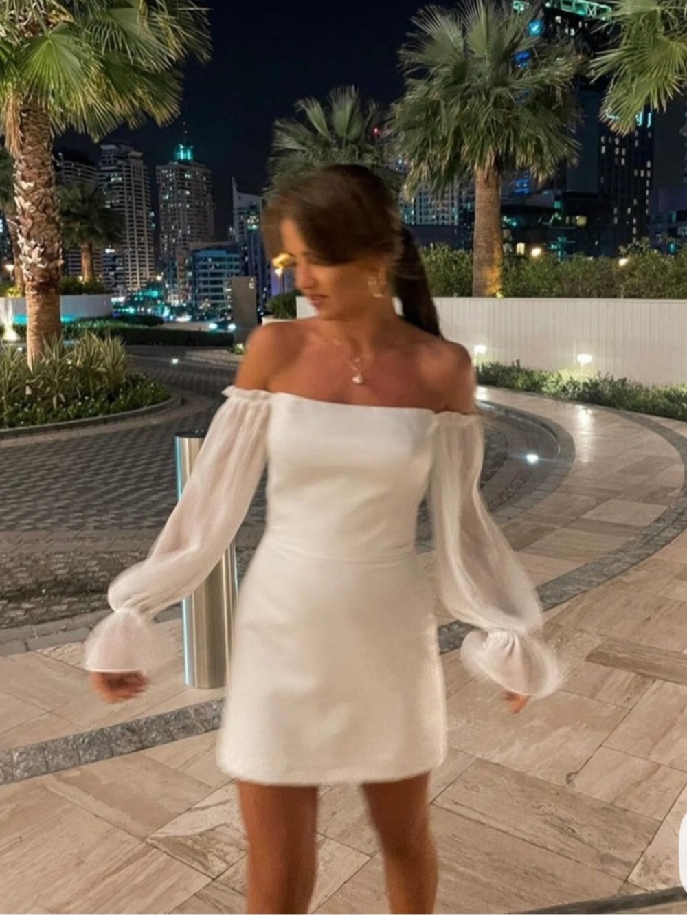 Bridal cocktail strapless mini off the shoulder dress